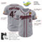 Custom Gray Black-Crimson Authentic Baseball Jersey