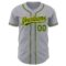 Custom Gray Green-Gold Authentic Baseball Jersey