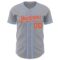 Custom Gray Orange-Light Blue Authentic Baseball Jersey