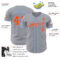 Custom Gray Orange-Light Blue Authentic Baseball Jersey
