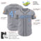 Custom Gray Light Blue-Steel Gray Authentic Baseball Jersey