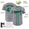 Custom Gray Black Pinstripe Kelly Green Authentic Baseball Jersey