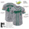 Custom Gray Black Pinstripe Kelly Green Authentic Baseball Jersey