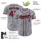 Custom Gray Black Pinstripe Crimson Authentic Baseball Jersey