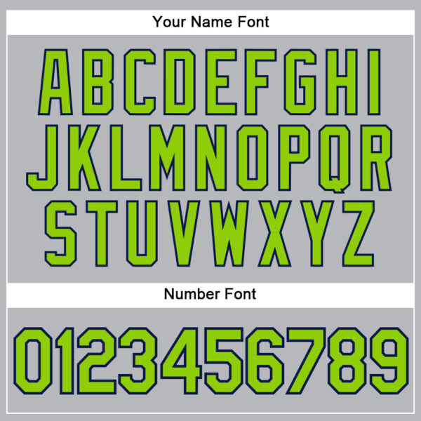 Custom Gray Navy Pinstripe Neon Green Authentic Baseball Jersey