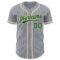 Custom Gray Green Pinstripe City Cream Authentic Baseball Jersey