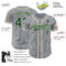 Custom Gray Green Pinstripe City Cream Authentic Baseball Jersey
