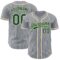 Custom Gray Green Pinstripe City Cream Authentic Baseball Jersey