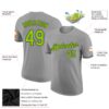 Custom Gray Neon Green-Black Performance T-Shirt
