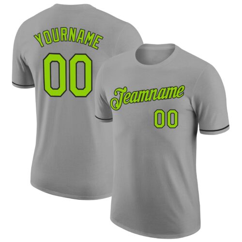 Gray0527 Custom Gray Neon Green-Black Performance T-Shirt