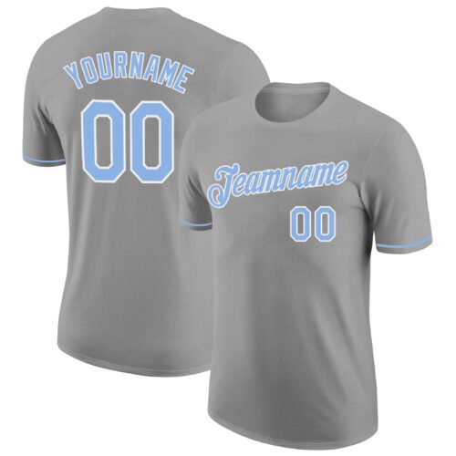 Gray0531 Custom Gray Light Blue-White Performance T-Shirt