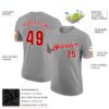 Custom Gray Red-White Performance T-Shirt