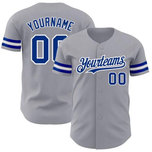 Gray0657 Custom Gray Royal-White Authentic Baseball Jersey