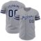Custom Gray Navy-White Authentic Baseball Jersey