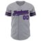Custom Gray Purple-Black Authentic Baseball Jersey