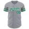 Custom Gray Kelly Green-White Authentic Baseball Jersey