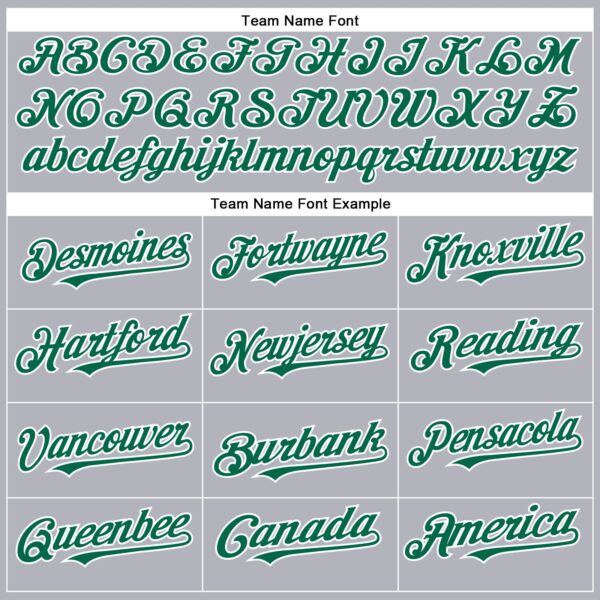 Custom Gray Kelly Green-White Authentic Baseball Jersey