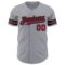 Custom Gray Crimson-Black Authentic Baseball Jersey