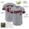 Custom Gray Crimson-Black Authentic Baseball Jersey