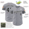 Custom Gray Black-White Authentic Baseball Jersey