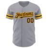 Custom Gray Brown-Gold Authentic Baseball Jersey