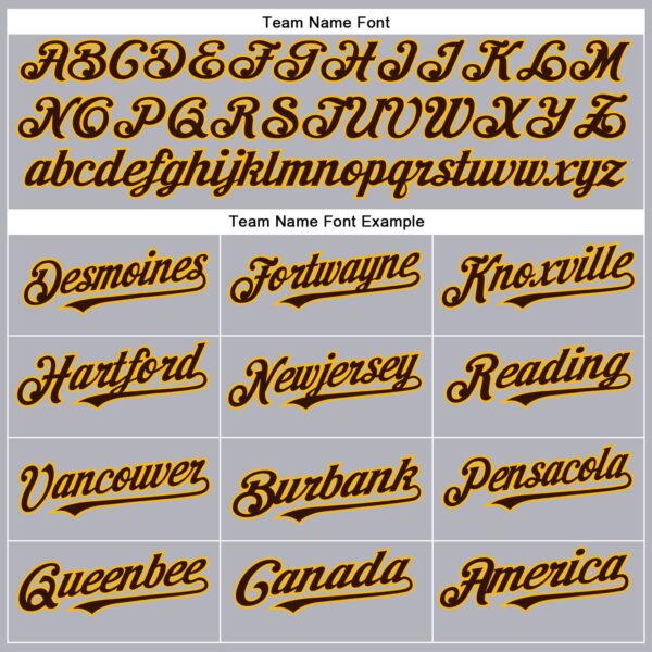 Custom Gray Brown-Gold Authentic Baseball Jersey