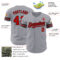 Custom Gray Red-Black Authentic Baseball Jersey