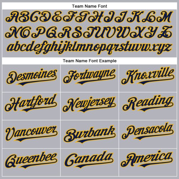 Custom Gray Navy-Gold Authentic Baseball Jersey