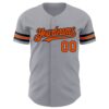 Custom Gray Orange-Black Authentic Baseball Jersey