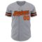 Custom Gray Orange-Black Authentic Baseball Jersey