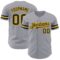 Custom Gray Black-Gold Authentic Baseball Jersey