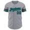 Custom Gray Black-Teal Authentic Baseball Jersey