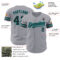 Custom Gray Black-Teal Authentic Baseball Jersey