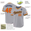 Custom Gray Orange Gold-Navy Authentic Throwback Baseball Jersey