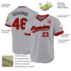 Custom Gray Red-Black Authentic Throwback Baseball Jersey
