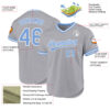 Custom Gray Light Blue-White Authentic Throwback Baseball Jersey
