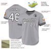 Custom Gray White-Black Authentic Throwback Baseball Jersey