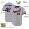 Custom Gray Royal-Orange Authentic Throwback Baseball Jersey