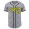 Custom Gray Neon Yellow-Black Authentic Baseball Jersey