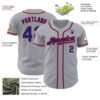 Custom Gray Royal-Red Authentic Baseball Jersey