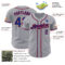 Custom Gray Royal-Red Authentic Baseball Jersey