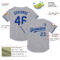 Custom Gray Royal Mesh Authentic Throwback Baseball Jersey