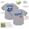 Custom Gray Royal-Red Mesh Authentic Throwback Baseball Jersey