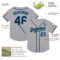 Custom Gray Navy-Teal Mesh Authentic Throwback Baseball Jersey
