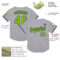 Custom Gray Neon Green-Navy Mesh Authentic Throwback Baseball Jersey