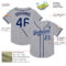Custom Gray Navy-Light Blue Mesh Authentic Throwback Baseball Jersey