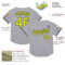 Custom Gray Neon Yellow-Black Mesh Authentic Throwback Baseball Jersey