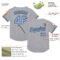 Custom Gray Light Blue-Black Mesh Authentic Throwback Baseball Jersey