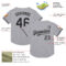 Custom Gray Black Mesh Authentic Throwback Baseball Jersey