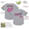 Custom Gray Pink-Kelly Green Mesh Authentic Throwback Baseball Jersey